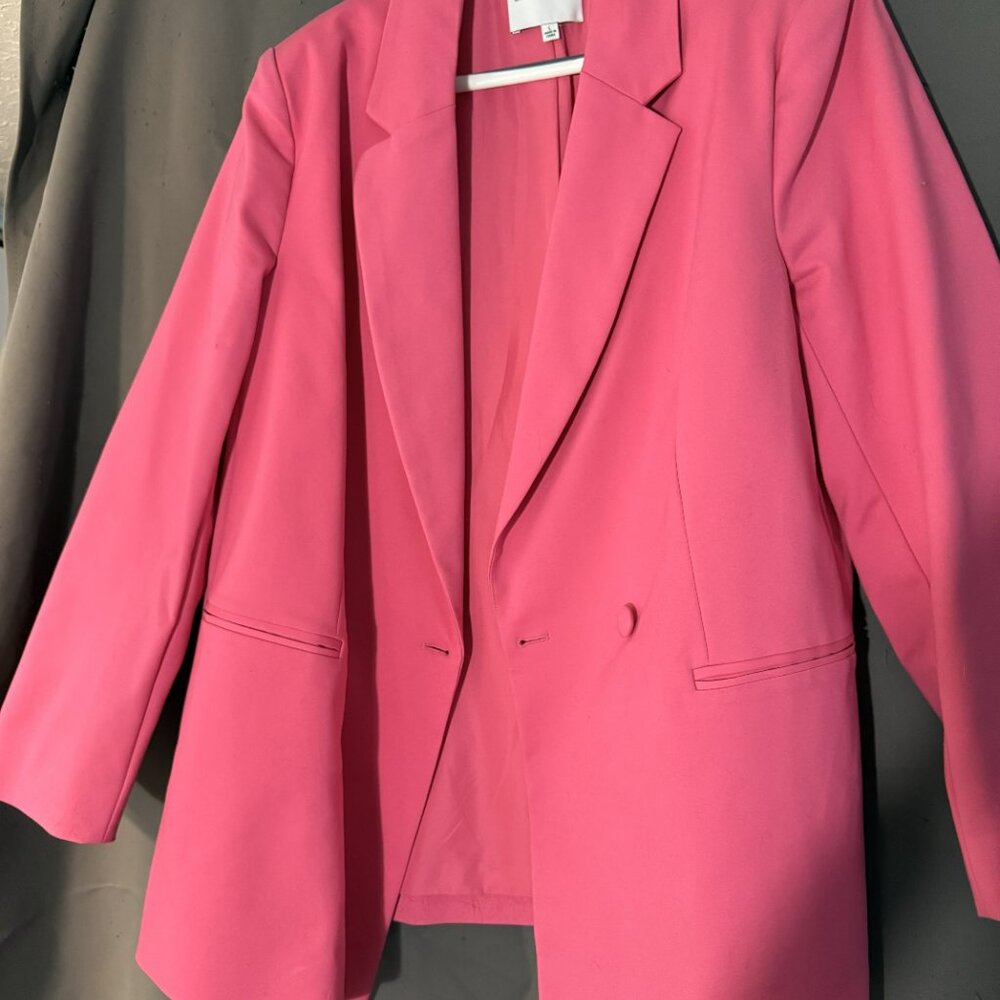 Gibson & Latimer Bright Pink Longline Blazer Size L - Picture 2 of 3
